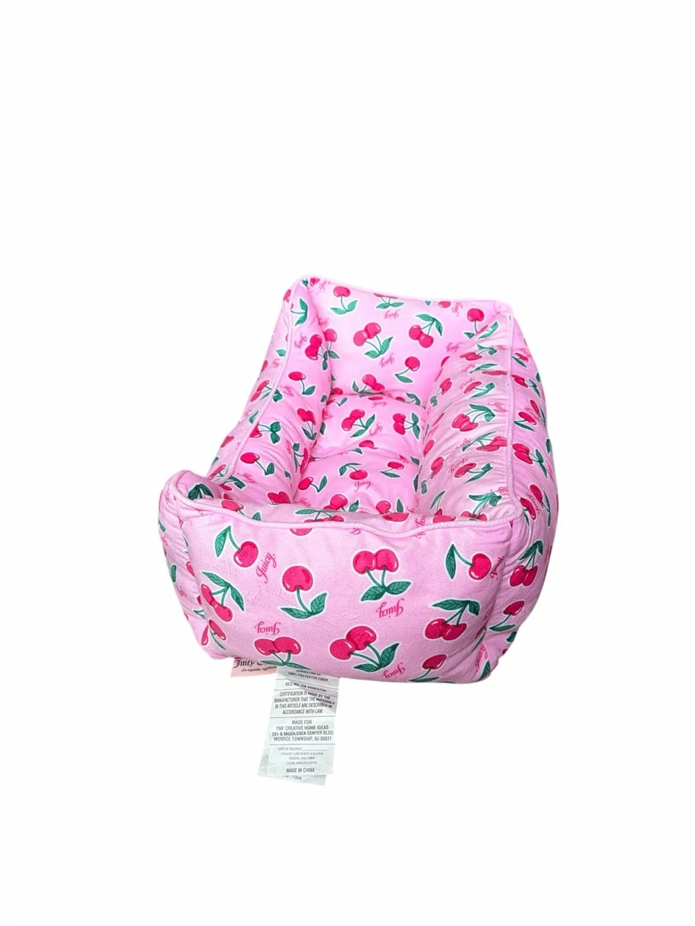 Juicy Couture Pink Cherry Print Dog Bed
